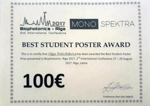 Best student poster award